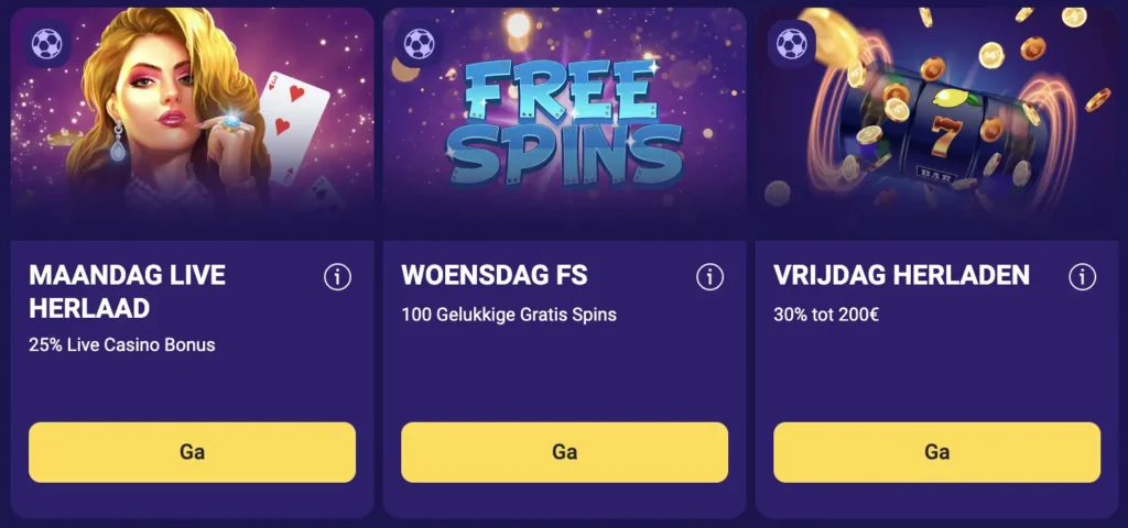 Verschillende soorten bonussen