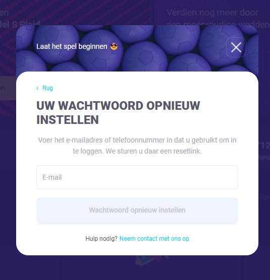 Wachtwoord opnieuw instellen met IgoBet-inlogprobleem