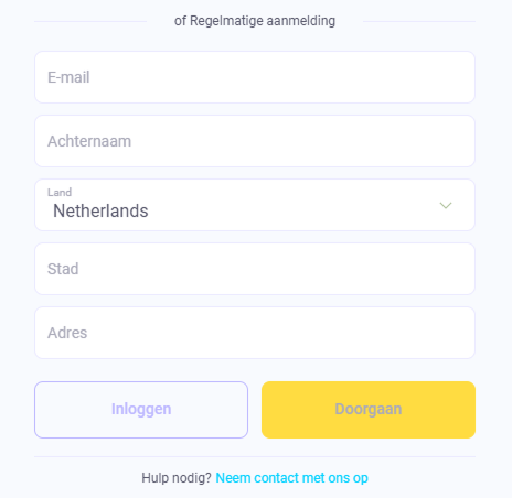 IgoBet-registratie met adresgegevens